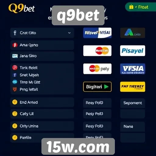 Métodos de pagamento disponíveis no q9bet